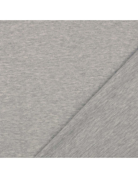 Tecido jersey listrado lurex - Cinza