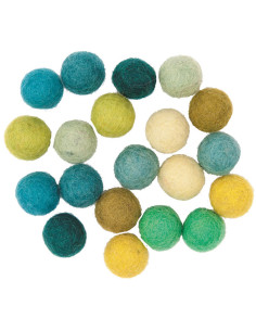 Bolas de feltro - Mistura verde