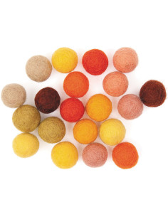Bolas de feltro - Misto amarelo