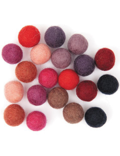 Bolas de feltro - Misto vermelho