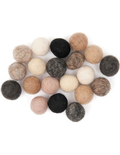 Bolas de feltro - Mistura natural