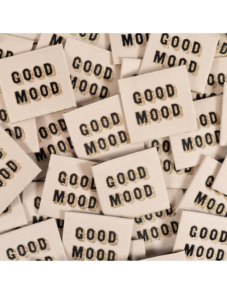 Conjunto de 5 etiquetas tecidas - Good Mood