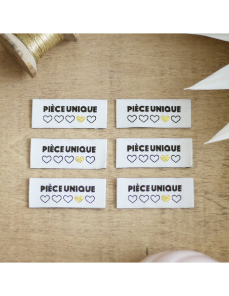 Conjunto de 6 etiquetas para costurar - Peça única