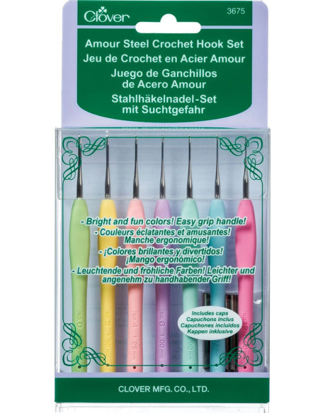 Conjunto de agulhas de crochê Amour Clover especial para renda