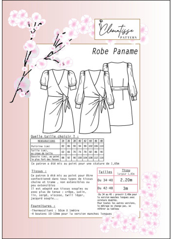 Padrão de vestido Paname - Clématisse Pattern