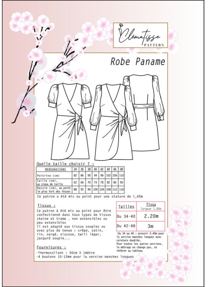 Padrão de vestido Paname - Clématisse Pattern