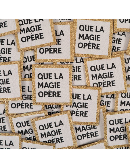 Conjunto de 5 etiquetas tecidas - Que a magia aconteça