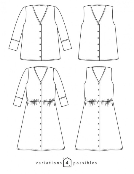 Molde de blusa ou vestido Anaé - Atelier Scämmit