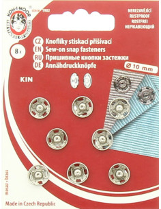 Botões de pressão de metal 10 mm - Prata
