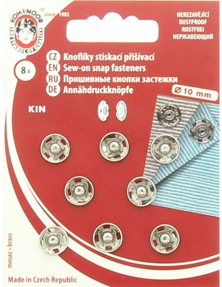 Botões de pressão de metal 10 mm - Prata