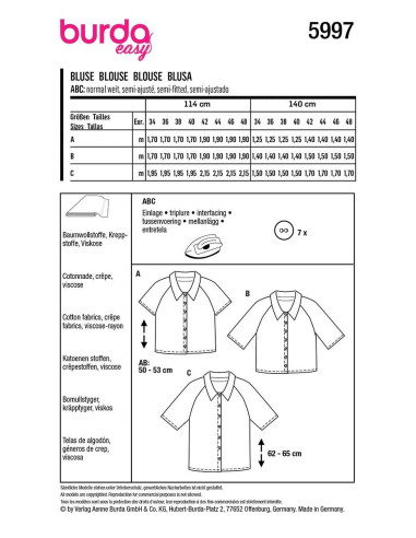 Molde de blusa - Burda 5997