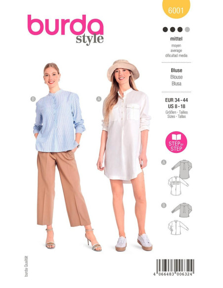 Molde de blusa - Burda 6001