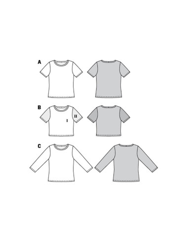 Molde de T-shirt - Burda 6010