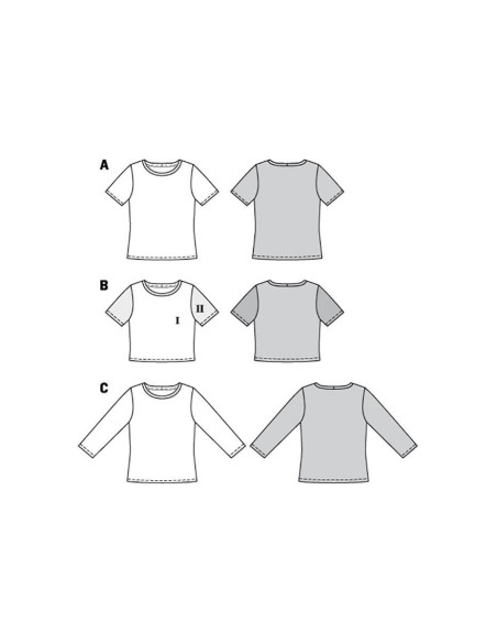 Molde de T-shirt - Burda 6010