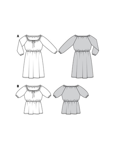 Molde de vestido e blusa - Burda 6016