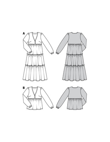 Molde de vestido e blusa - Burda 6023