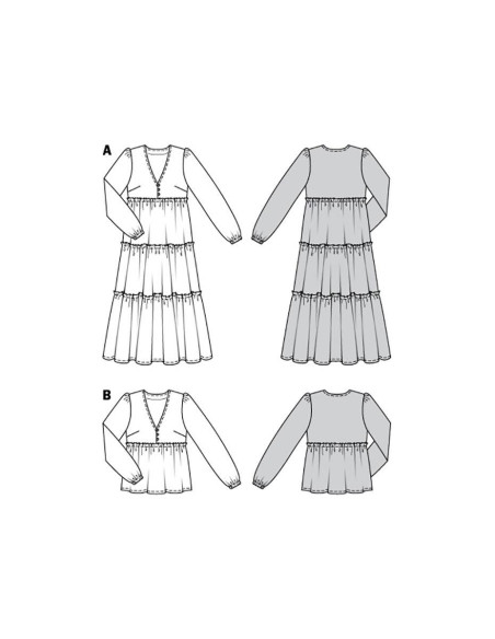 Molde de vestido e blusa - Burda 6023