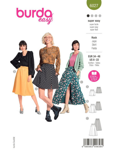 Molde de saia - Burda 6027