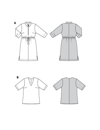 Molde de vestido e blusa - Burda 6038