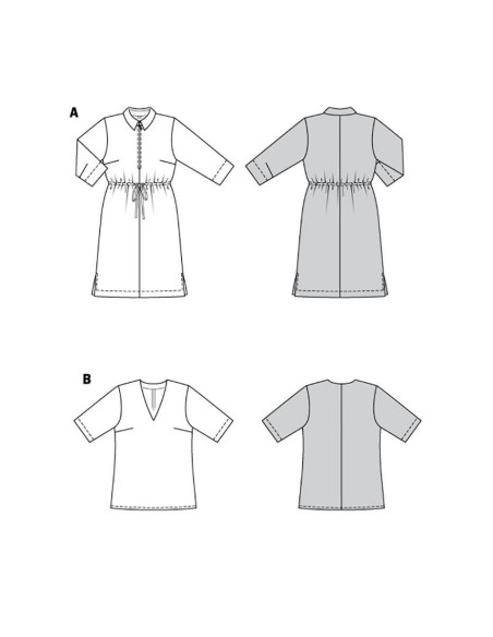 Molde de vestido e blusa - Burda 6038