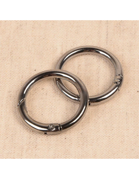 Conjunto de 2 anéis partidos para sacos 33 mm - Cinza escuro
