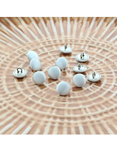 Botão de cetim com cauda para casamento - Branco