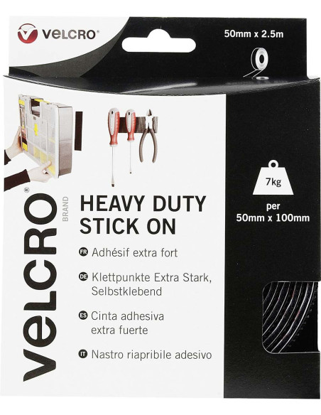 VELCRO® Brand Fita adesiva de fixação extrema 50mm x 2,5M preto
