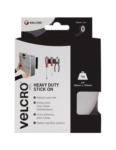 Fita adesiva de fixação extrema VELCRO® Brand 50mm x 1M branca