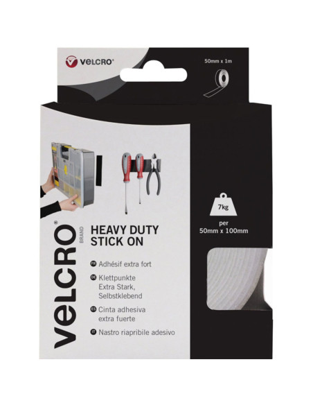 Fita adesiva de fixação extrema VELCRO® Brand 50mm x 1M branca