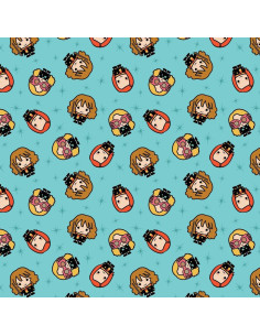 Tecido de algodão - Harry Potter kawaii girl azul