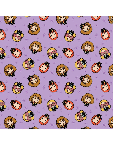 Tecido de algodão - Harry Potter kawaii girl lilás