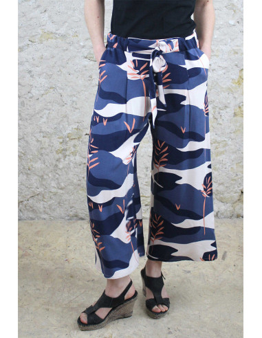 Tecido crepe de viscose Solis azul - Églantine & Zoé
