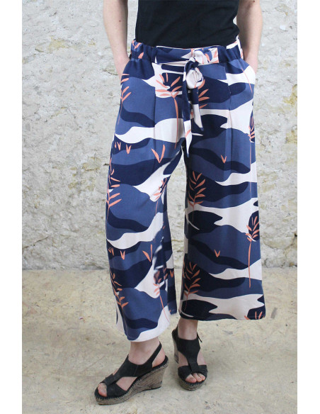 Tecido crepe de viscose Solis azul - Églantine & Zoé