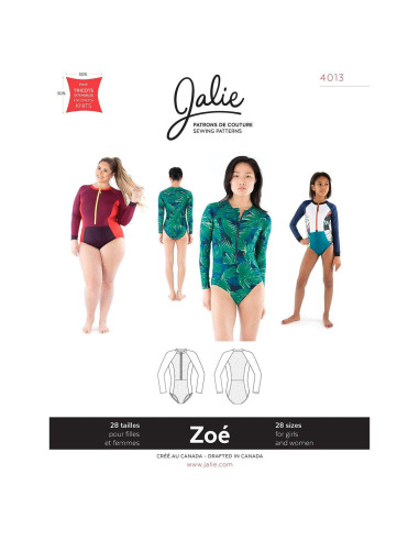 Padrão de camisa com zíper de mangas compridas Zoé - Jalie 4013