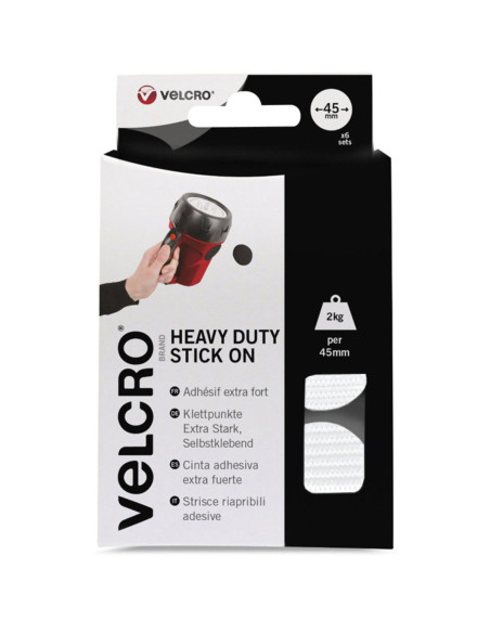 VELCRO® Brand Pastilhas autoadesivas de fixação extrema 45mm x 6 Branco