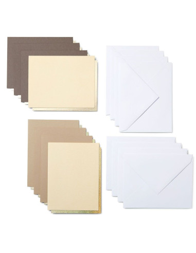 Conjunto de 8 cartões adesivos com envelopes R20 Neutros Cricut