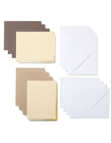 Conjunto de 8 cartões adesivos com envelopes R20 Neutros Cricut