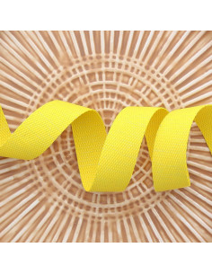 Fita de poliéster lurex com aparência de algodão - Amarelo e prata