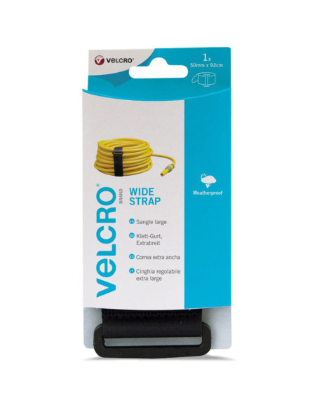 VELCRO® Brand Cinta larga ajustável 50mm x 92cm x 1 Preto