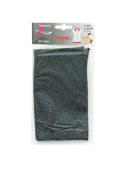 Punhos e cintura em malha canelada - Preto e multicolorido