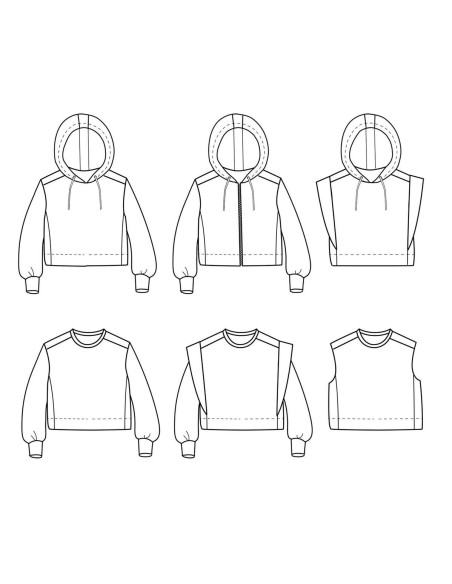Padrão de sweatshirt curta Vancouver kids - Ikatee