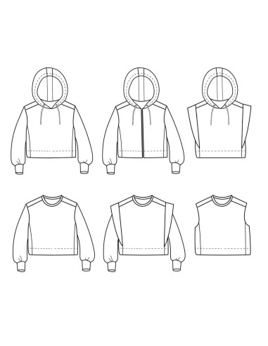 Padrão de sweatshirt curta Vancouver - Ikatee