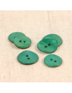 Botão de madrepérola com glitter - Verde Normandia