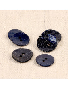 Botão de madrepérola com glitter - Azul marinho
