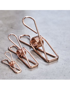 Caixa de grampos de metal - Ouro rosa