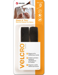 VELCRO® Brand Sleek & Thin adesivo para têxtil 19mm x 60cm Preto