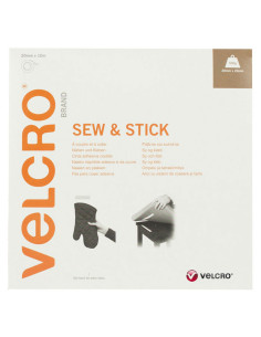 VELCRO® Brand Fita autoaderente mista (adesiva e para costura) 20mm X 10M preto