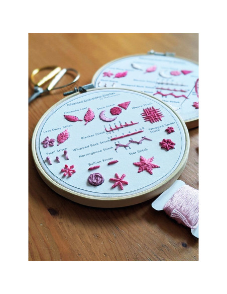 Kit de bordado - Pontos de bordado avançados e vegetais