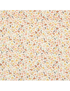 Tecido de voile de algodão floral - Violeta coral 2