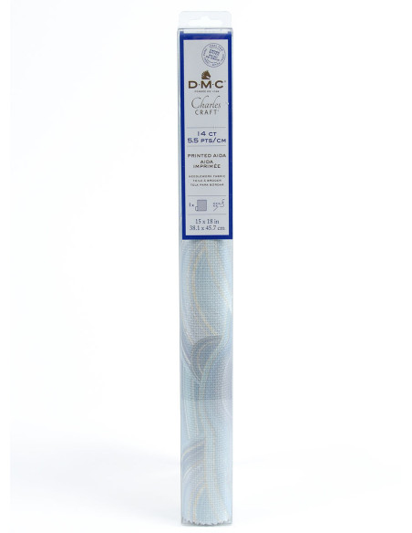 Tecido aïda 5.5 impresso para bordar DMC - Ágata azul